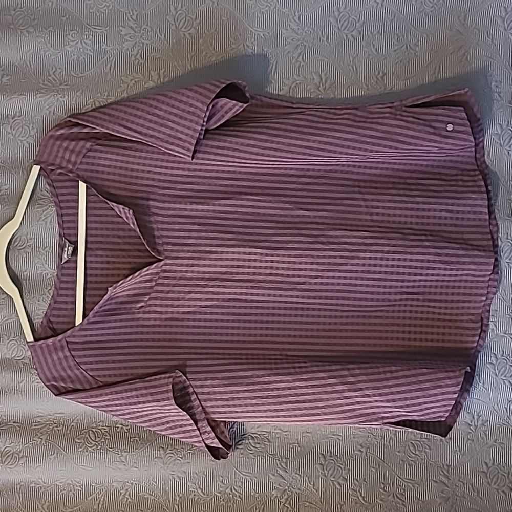 Eddie Bauer Short Sleeve Blouse, Purple, XL